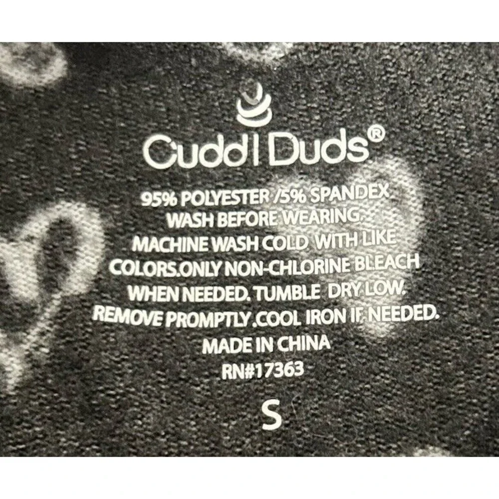 Cuddi Duds Women's Small Black and white Hearts Lounging set polyester Spandex